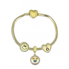 Stainless Steel Heart Women charms Bracelet  XK3559