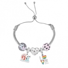 Stainless Steel Adjustable Snake Chain Bracelet with charms  CL5214