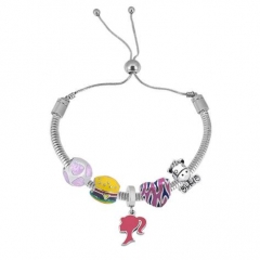 Stainless Steel Adjustable Snake Chain Bracelet with charms  CL5204
