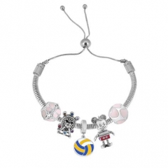 Stainless Steel Adjustable Snake Chain Bracelet with charms  CL5225