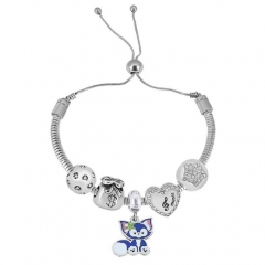 Stainless Steel Adjustable Snake Chain Bracelet with charms  CL5112