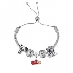 Stainless Steel Adjustable Snake Chain Bracelet with charms  CL5247