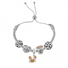 Stainless Steel Adjustable Snake Chain Bracelet with charms  CL5235